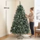 Brad de Craciun inzapezit, inalt de 180 cm, cu 910 ramuri si conuri, baza pliabila din metal, verde - imagine 3
