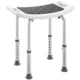 Scaun de Dus din Aluminiu si Plastic Antialunecare, Inaltime Reglabila 6 Niveluri 39-52cm, Gri