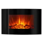 Semineu Electric Art Flame Carlos 3D, 7 teme de culoare, 89 x 56 cm, Functie incalzire, Telecomanda, Timer, 750/1500W, negru
