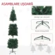 Brad de Craciun artificial 182,88 cm cu 479 ramuri, Design inalt si ingust cu baza pliabila, Verde - imagine 6