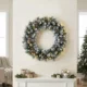 Coronita de Craciun 60 cm cu lumini LED, 8 moduri, 140 ramuri, conuri de pin, verde - imagine 10