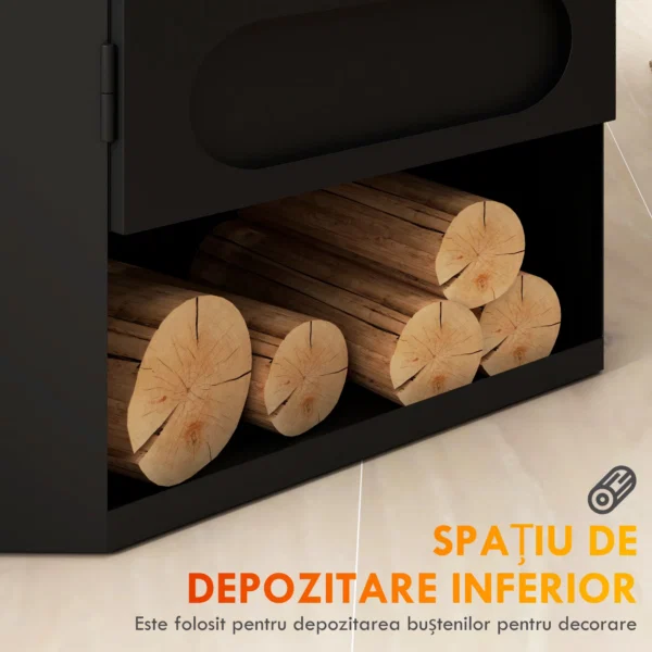Semineu pe Bioetanol Independent, Arzator de 1,2L, Durata 3 Ore, Suprafata Incalzita 20-25 m², Negru - imagine 10