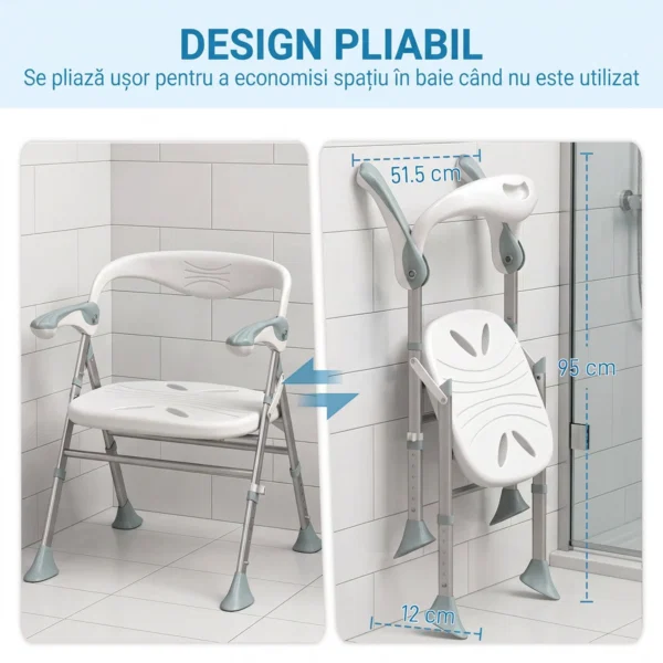Scaun de dus pliabil cu cotiere si spatar, reglabil, 136 kg - imagine 4