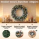 Coronita de Craciun 60 cm cu lumini LED, 8 moduri, 140 ramuri, conuri de pin, verde - imagine 7