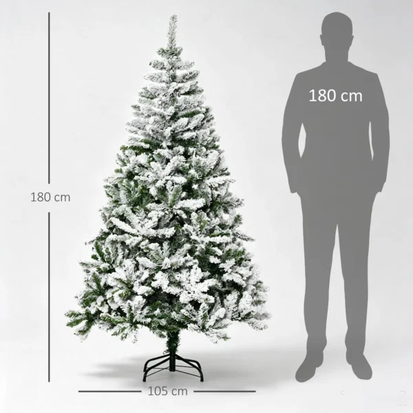 Brad de Craciun, 750 Ramuri, Plastica, Otel, 105x105x180 cm, Verde - imagine 3