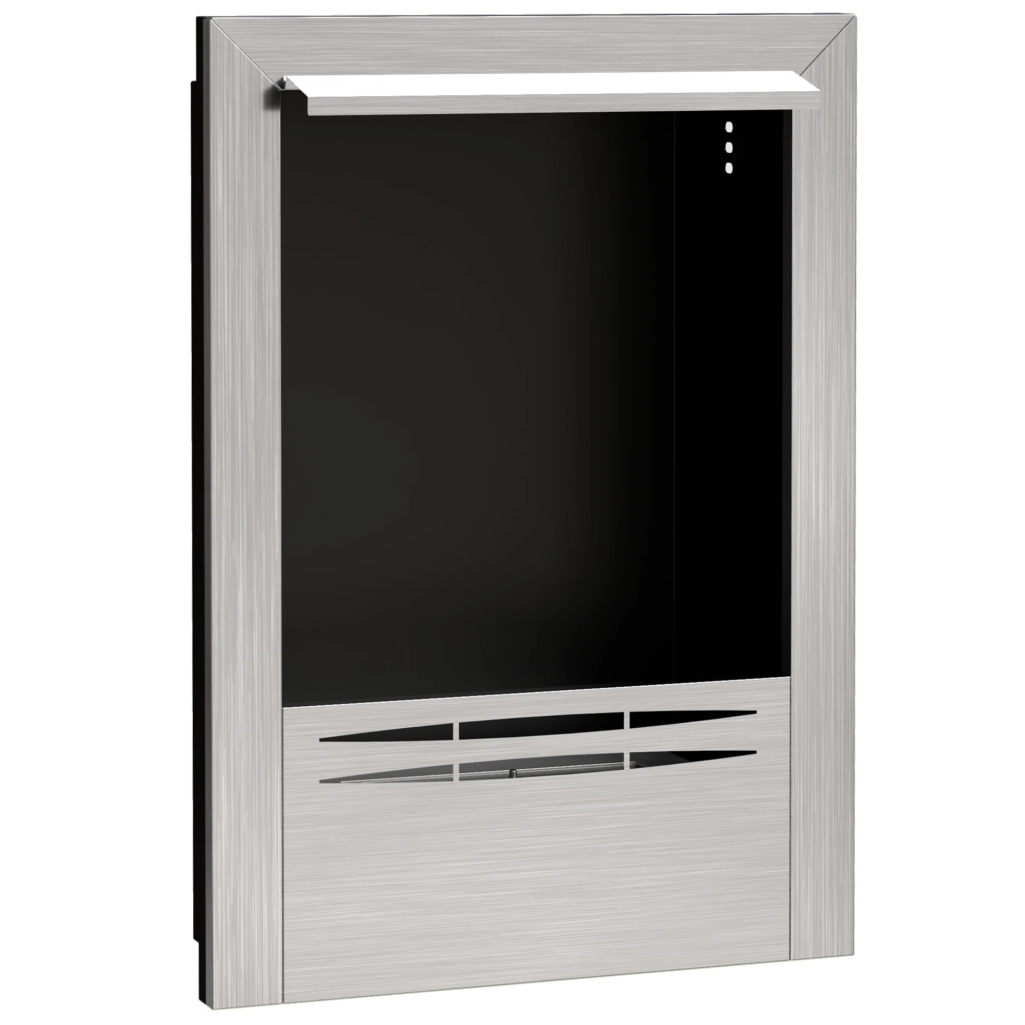 Șemineu pe Bioetanol Încorporat din Oțel, Capacitate 0,9L și Durată 3,3 Ore, 48x18x59 cm, Argintiu Semineu pe Bioetanol Incorporat din Otel, Capacitate 0,9L si Durata 3,3 Ore, 48x18x59 cm, Argintiu - imagine 1