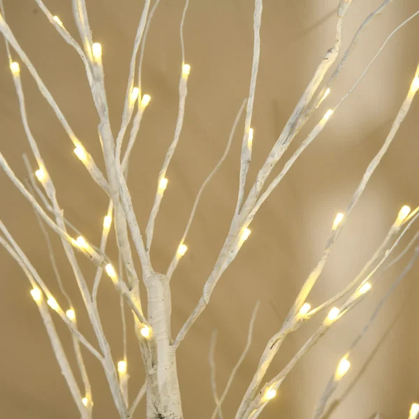 Brad de Craciun Alb cu Lumini LED si 12 Ramuri pentru Interior si Exterior, din PP si Metal, 22x22x180 cm - imagine 8