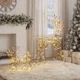 Rena luminoasa de Craciun cu sanie, 175 LED-uri alb cald, 8 moduri de iluminare, timer, IP44, maro - imagine 9