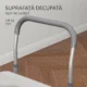 Scaun comod WC pentru varstnici si persoane cu dizabilitati 4 in 1 reglabil pe inaltime, cu brate capitonate, gri - imagine 9