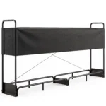 Suport Lemne de Foc Interior si Exterior din Otel Galvanizat cu Husa Oxford, 500 kg, 260x38x118 cm, Negru