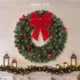 Coronita de Craciun de 60 cm cu Lumini LED, Conuri de Brad si Bobite, Verde - imagine 3