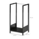 Raft pentru Busteni  pentru Exterior si Interior din Otel, Suport pentru Lemne  Modern cu Baza Inaltata, 39x35x76cm, Negru - imagine 3