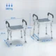 Taburet pentru Dus Reglabil cu Brate si Orificii de Drenaj, din Aluminiu, HDPE si EVA, 52x45x57-69 cm - imagine 3