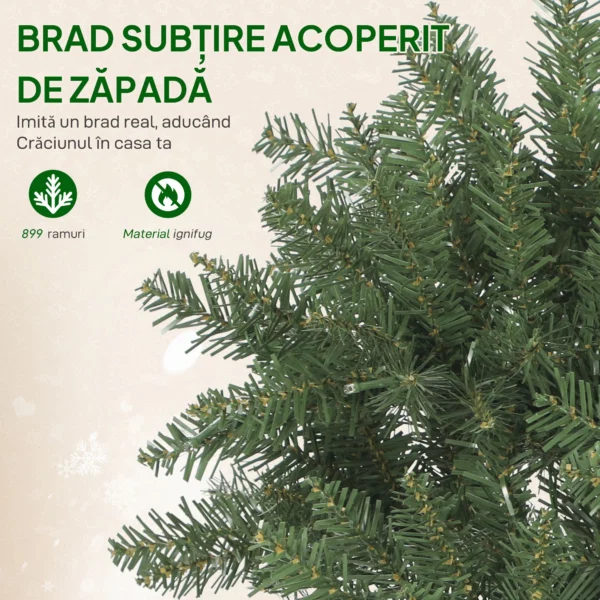 Brad de Craciun de 180 cm, iluminat cu 250 de lumini albe si colorate, 899 ramuri si 9 moduri de iluminare - imagine 6