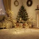 Set 3 reni luminosi de Craciun pentru exterior, 120 cm, 200 LED-uri alb cald, 8 moduri de iluminare, timer, maro - imagine 8