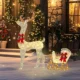 Ren de Craciun Iluminat Con Slitta Con 170 Led, Alb E Rosu - imagine 2