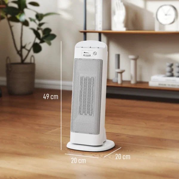 Incalzitor electric ceramic 2000W, 4 moduri si incalzire reglabila, oscilatie la 55°, alb - imagine 3