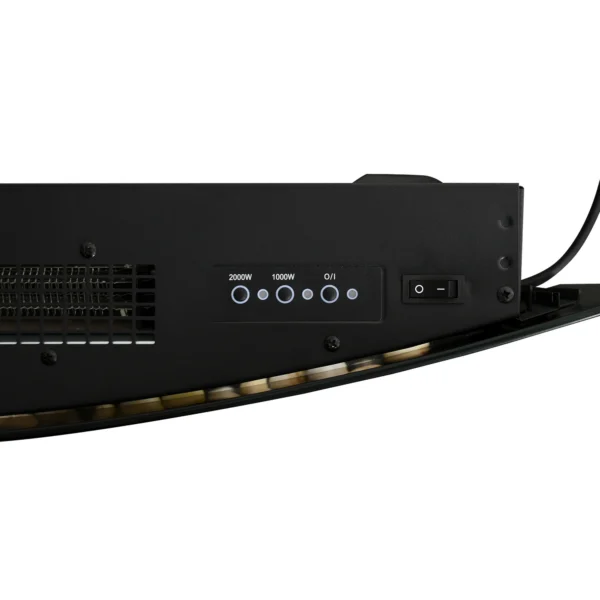 Semineu Electric Aarhus, de Perete, Putere Reglabila 900/1800 W, Telecomanda, Negru - imagine 10