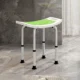 Scaun pentru dus din aluminiu si plastic antiderapant, inaltime reglabila pe 6 nivele, 39-52cm, verde - imagine 10