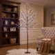 Copac de Craciun tip cires, 180 cm, cu LED-uri, 20 ramuri, timer zilnic, pentru interior si exterior acoperit, negru - imagine 2