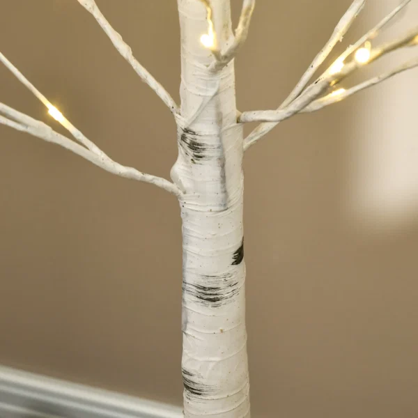 Brad de Craciun Alb cu Lumini LED si 12 Ramuri pentru Interior si Exterior, din PP si Metal, 22x22x180 cm - imagine 9