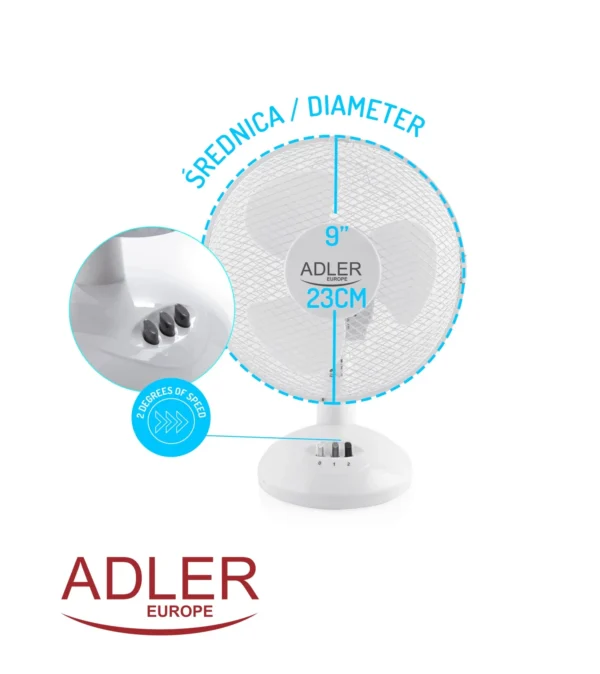 Adler AD 7302 Fan 23 cm – desk