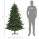 Brad de Craciun Artificial, Inalt de 180 cm, cu 818 Ramuri si Baza din Otel pentru Interior, Verde - imagine 3