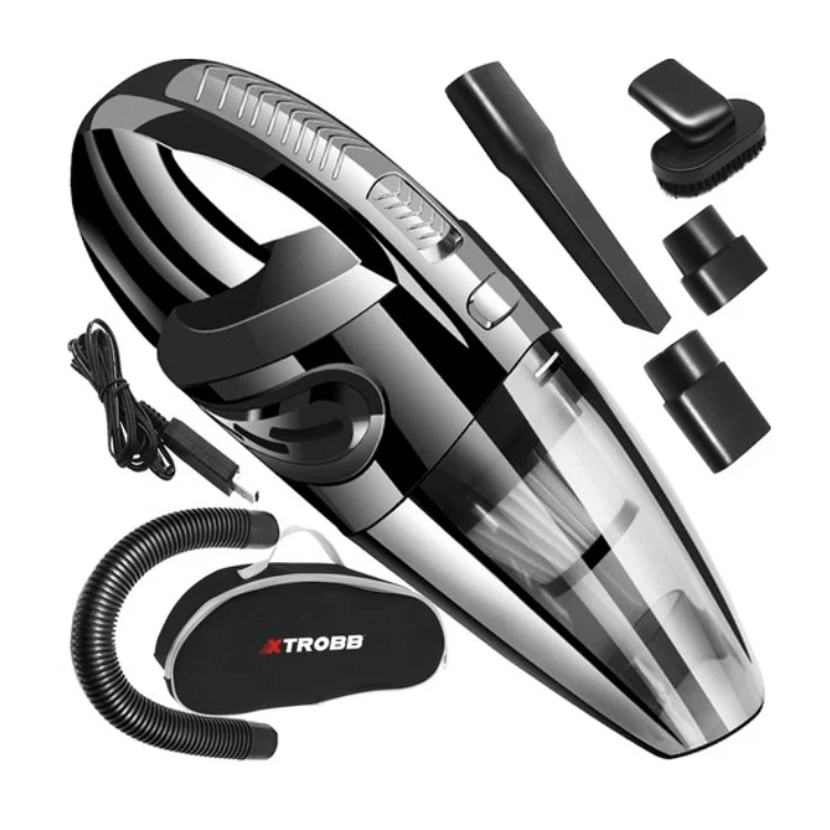 Aspirator auto wireless fara sac 120W, filtru HEPA, acumulator 2000 mah, negru Aspirator auto wireless fara sac 120W, filtru HEPA, acumulator 2000 mah, negru