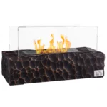 Semineu pe Bioetanol de Masa cu Arzator de 1,15L si Panou din Sticla, 33x16x18cm, Negru