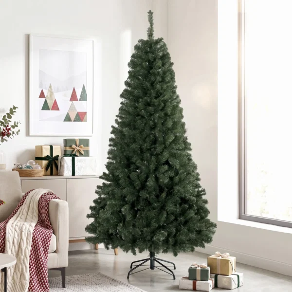 Brad de Craciun Artificial 200 cm cu 1000 Ramuri si Baza Pliabila, Verde - imagine 10