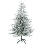 Brad de Craciun inzapezit, inalt de 150 cm, cu ramuri realiste si baza pliabila din metal