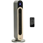 Incalzitor electric oscilant cu 3 moduri de incalzire cu temperatura reglabila si telecomanda, din ABS, Φ25x73,5 cm, argintiu