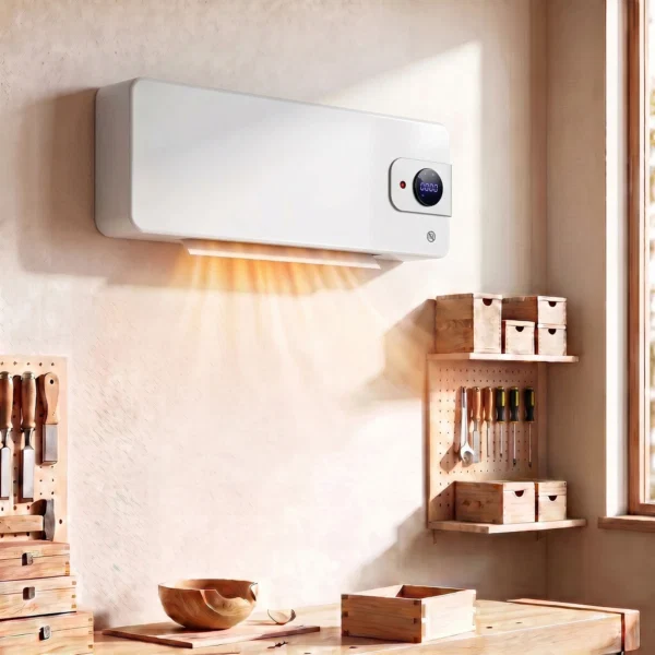 Termoventilator ceramic de perete 2000 W cu control prin aplicatie, 3 moduri, termostat, timer, telecomanda, alb - imagine 9
