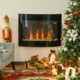 Semineu Electric Aarhus, de Perete, Putere Reglabila 900/1800 W, Telecomanda, Negru - imagine 2