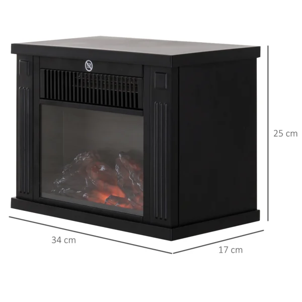 Semineu Electric Tivoli, De Podea sau Incastrabil, 34 × 25 cm, 2 Trepte de Incalzire, Negru - imagine 3