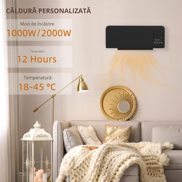Aeroterma Perete Oscilanta – Timer 12h & 2 Moduri incalzire - imagine 9