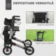 Cadru de mers pliabil din aluminiu, reglabil pe inaltime, cu geanta, 64x67x80-92 cm, negru si argintiu - imagine 5
