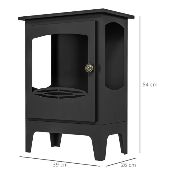 Semineu cu Bioetanol din Otel Inoxidabil cu Arzator de 1.2L pentru 3 Ore de Functionare, 36x26x54cm, Negru - imagine 3