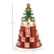 Calendar Advent de Craciun din lemn, cu lumini LED, pentru copii si adulti, rosu si verde - imagine 3
