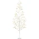 Brad de Craciun artificial cu 384 de lumini LED albe si crengi pliabile, din PP si otel, Ø20x180 cm, alb