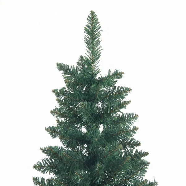 Brad de Craciun Artificial 210 cm cu 687 de Ramuri, Design Ingust si Inalt cu Baza Rabatabila, Verde - imagine 8