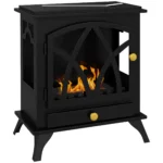 Semineu pe Bioetanol de Podea cu Rezervor de 1.2L si Acoperire 25㎡, 45x28x54cm, Negru