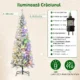 Brad de Craciun inzapezit cu 180 de lumini LED si 11 efecte, 479 de ramuri, Ø65x180 cm, verde si alb - imagine 5