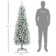 Brad de Craciun 183 cm cu 479 Ramuri Inzapezite, Design Ingust si Inalt cu Baza Rabatabila, Verde - imagine 3