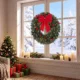 Coronita de Craciun de 60 cm cu Lumini LED, Conuri de Brad si Bobite, Verde - imagine 9