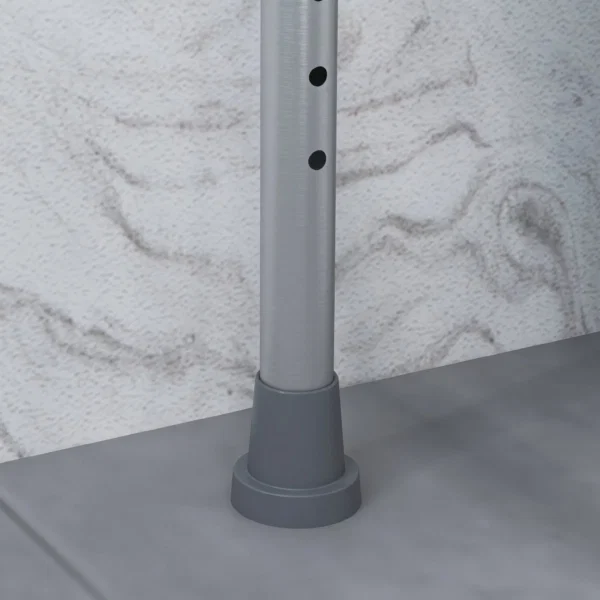 Scaun comod WC pentru varstnici si persoane cu dizabilitati 4 in 1 reglabil pe inaltime, cu brate capitonate, gri - imagine 10