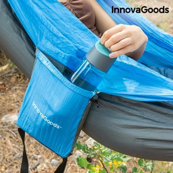 Hamac dublu pentru Camping Swing & Rest InnovaGoods, 270x140 cm, tesatura de parasuta