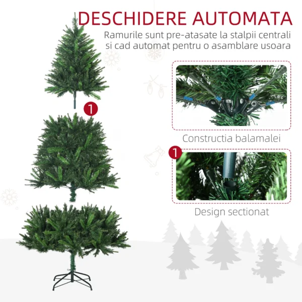 Brad Artificial Craciun – 180 cm cu 786 Ramuri & Suport Stabil - imagine 7