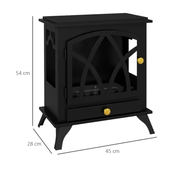 Semineu pe Bioetanol de Podea cu Rezervor de 1.2L si Acoperire 25㎡, 45x28x54cm, Negru - imagine 3