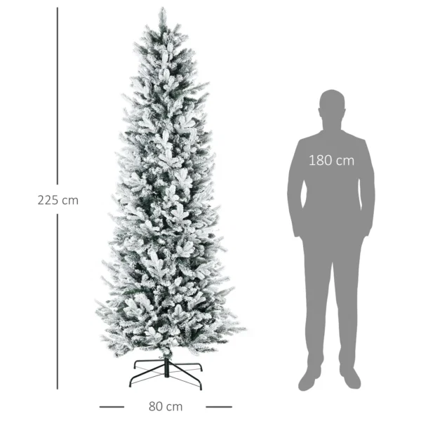 Brad de Craciun cu Zapada Artificiala 225cm, 988 de Crengi si Baza din Otel pentru Interior cu Deschidere Automata - imagine 3